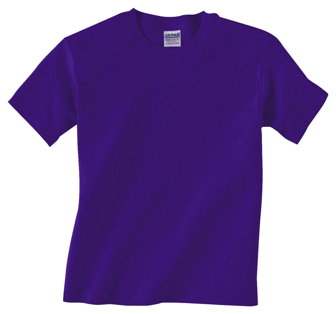 Gildan - Gildan 5000B Youth Heavy Cotton T-Shirt -Purple-X-Small ...