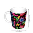 thumbnail image 2 of Yiaed Colorful Floral Embroidery Mexican Print Ceramics Coffee,Large Handle Design,Extra Large Tea and Coffee Cup for Office and Home Mugs, 2 of 6