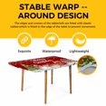 thumbnail image 4 of Red Christmas Table Cloths for 5 Foot Rectangle Tables, Santa Snowman Snowflake Elk Xmas Tree Winter Patio Waterproof Elastic Fitted Tablecloths, Washable Rectangular Table Cover for Camping, 4 of 8