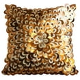 thumbnail image 1 of Cushion Cover Sofa, Copper Throw Pillow Cover, Textured Sequins Flower Floral Theme Pillow Cover, 18x18 inch (45x45 cm) Pillow Cover, Square Silk Pillow Cover, Solid - Floral Lust, 1 of 4