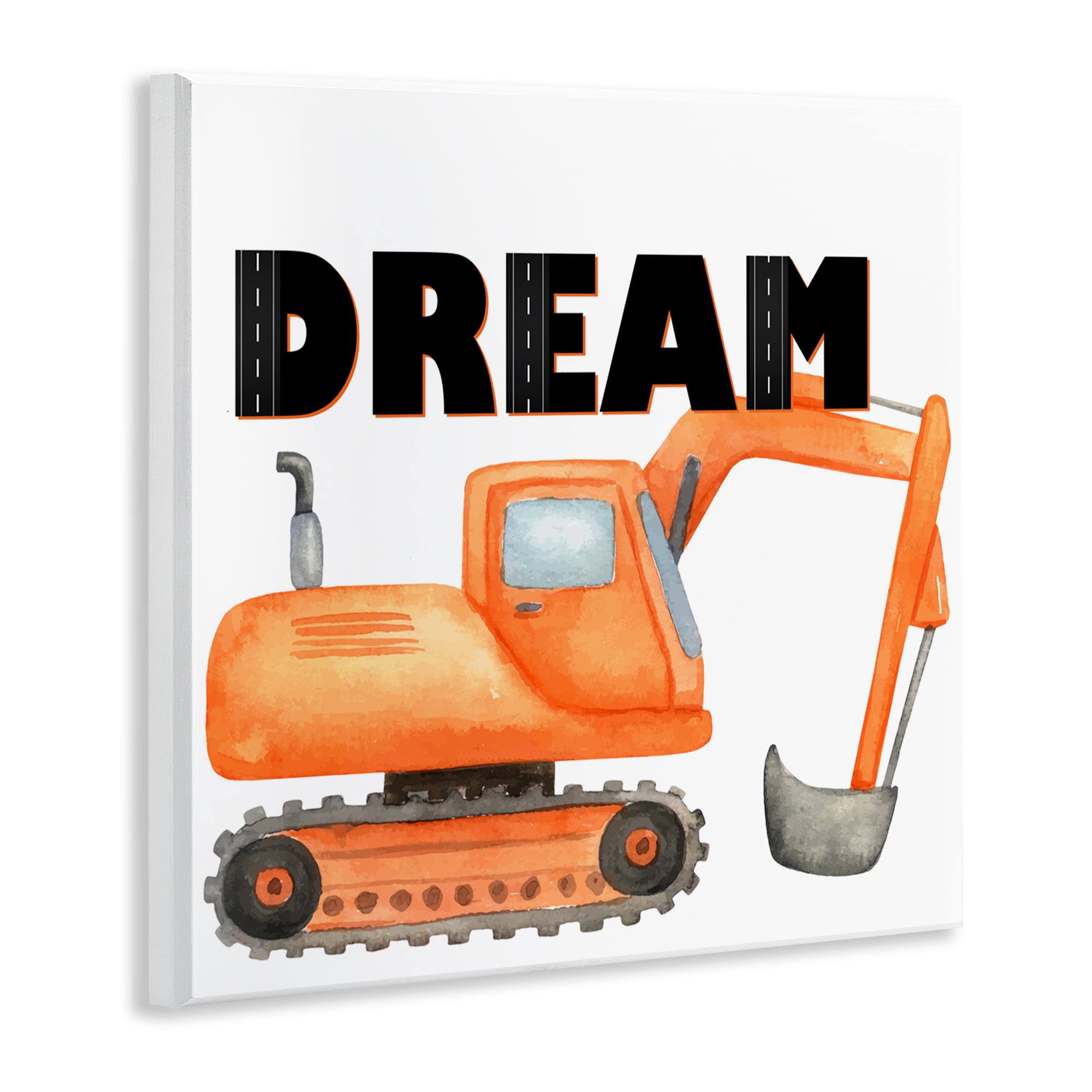Dream with Orange Excavator Wall Plaque Art, design by Kim Allen