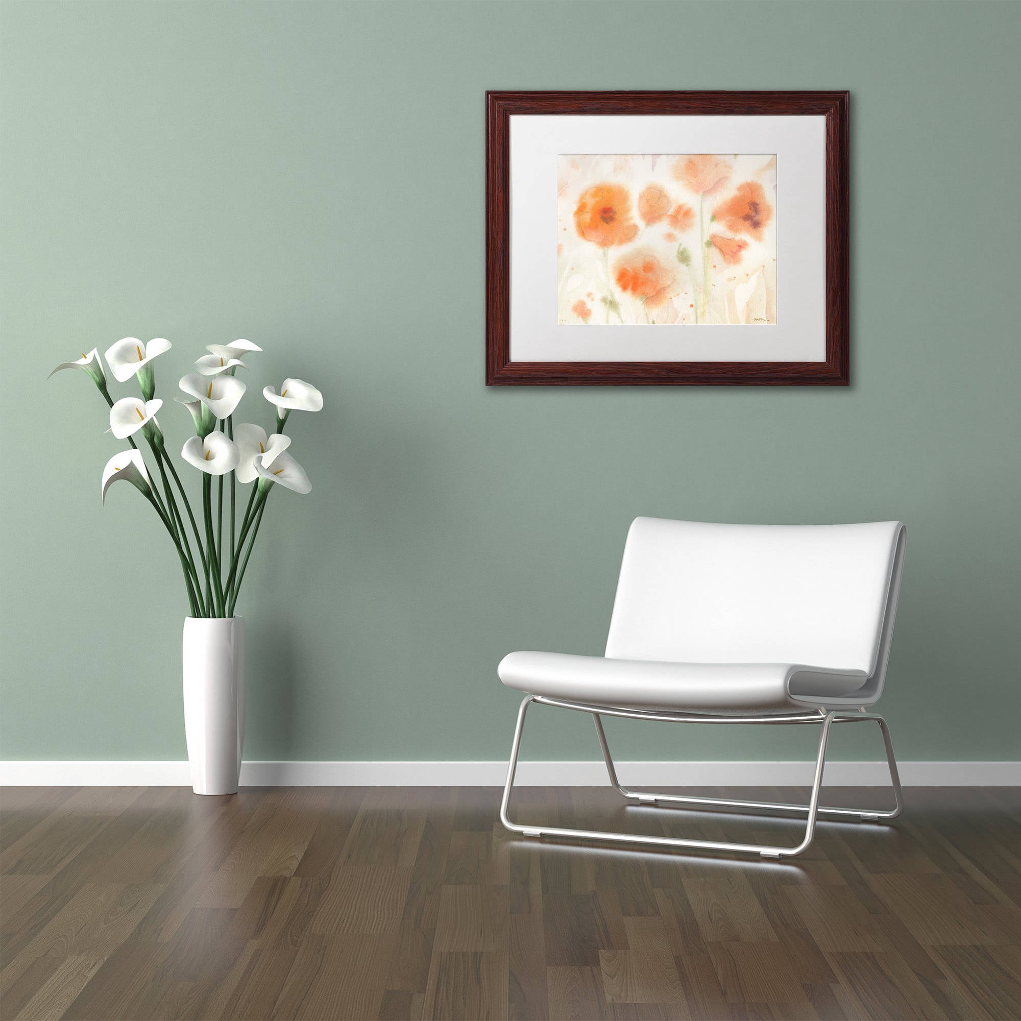 Trademark Fine Art "Orange Tones" Canvas Art by Sheila Golden, White Matte, Wood Frame