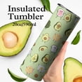 thumbnail image 4 of Cute Green Avocado Skinny Tumbler with Lid and Straw,Avocado Gifts Decor, Unique Birthday Gifts for Women,Avocado Stuff, Avocado Travel Mug Coffee Water Bottle Tumbler 20 oz, 4 of 6