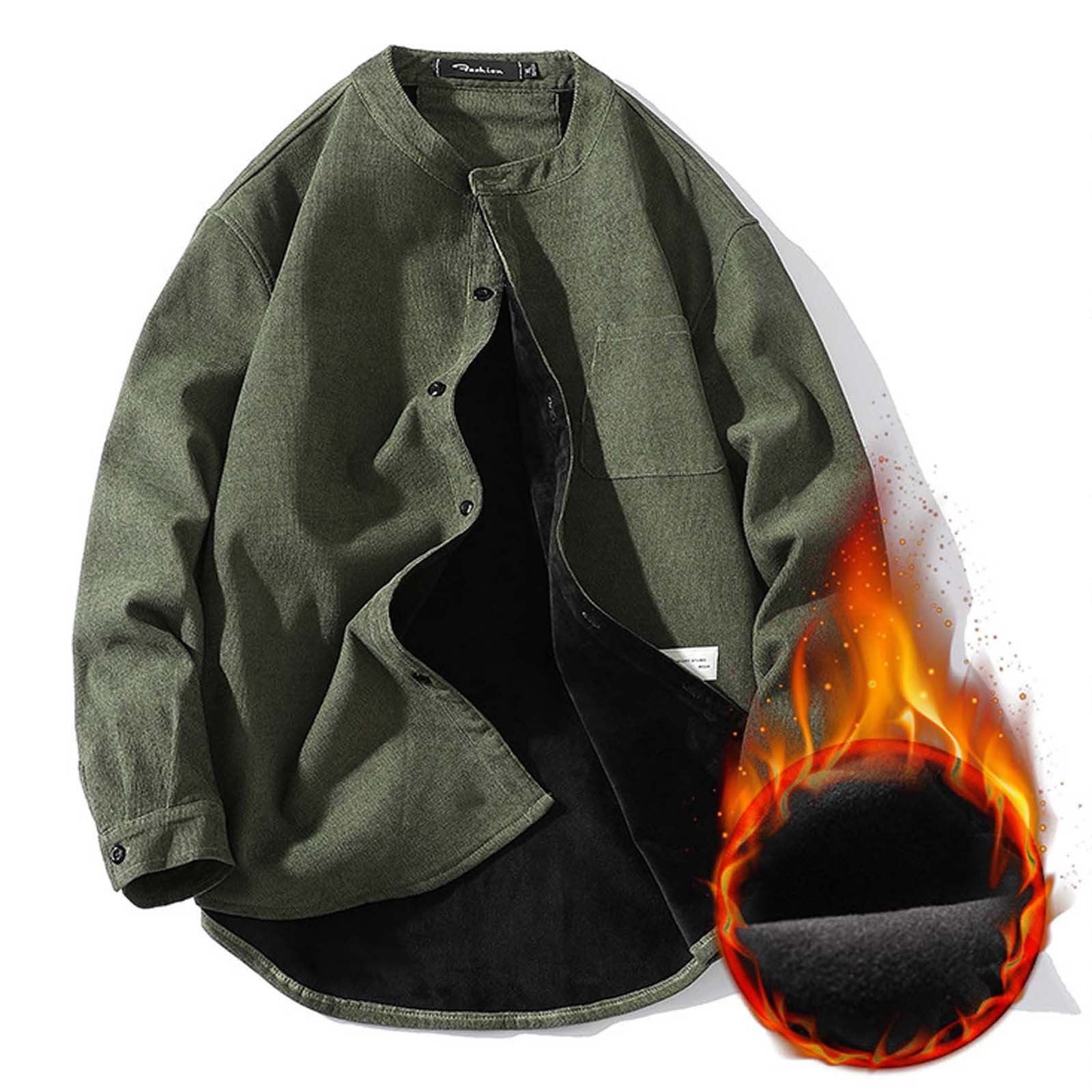 zanvin Casual Jackets for Men Brithday Gift New Fashion Casual Men s Shirt Loose Autumn Winter Daily Warm Corduroy Shirt Jacket Long Sleeve Hoodless