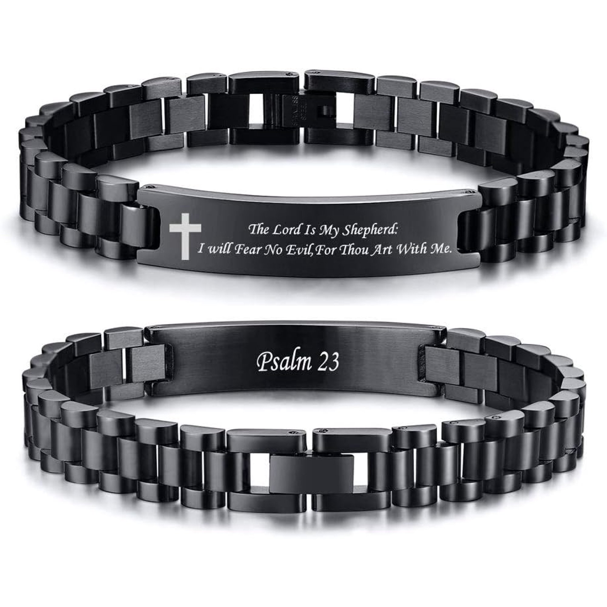 Metaljc Personalized Religious Jewelry-Engraved Christian Faith Bible Verse Bracelet for Men Women