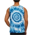 thumbnail image 6 of BLTIBY Men's Tank Top Tie Dye Graphic Sleeveless Beach Shirts Crew Neck Pullover Blouse for Vacation Gym Running Workout Navy L, 6 of 6