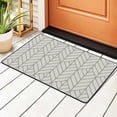 thumbnail image 2 of PUREYAH Front Door Mat Indoor Entrance, Non-Slip Washable Almond Geometric Lines Decorative Rug Carpet for Bedroom Living Room Bathroom 36"x24", 2 of 8