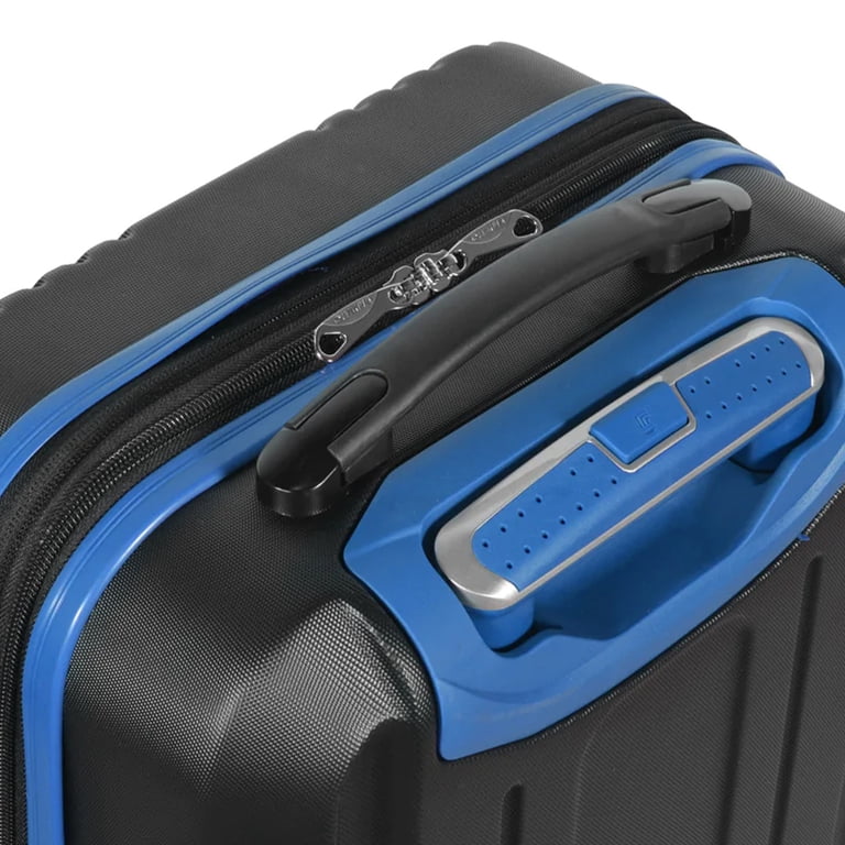 Olympia U.S.A. Apache Carry-On Spinner Luggage, Black/Blue with