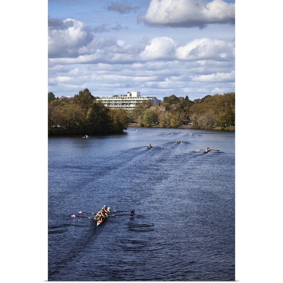 Great BIG Canvas | Rolled Scott Stulberg Poster Print entitled Head of the Charles Regatta rowing race in Boston, MA.