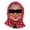 C 128#N 2#N, variant on Ski Balaclava, Smiling granny face with red polka-dot scarf print, One-Size Pull-On Mask with Wide Eye Opening