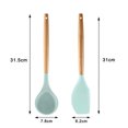 thumbnail image 2 of Juego de 2 utensilios de cocina antiadherentes con mango de madera, no tóxicos y sin BPA, 2 of 5