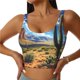 thumbnail image 1 of Fotbe Western Desert Cactus Sujetador Deportivo Largo sin Aros para Mujer con Almohadillas y Soporte Medio, Transpirable y Absorbente, Camiseta Tipo Chaleco o Tank Top-Large, 1 of 8