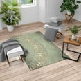 thumbnail image 1 of Mandala Turkish Area Rug, Vintage Cosmos Oriental Breeze Pattern Swirled Floral Leaves Art, Soft Carpet for Living Room Decor with Distressed Look, 2.6' x 5', Pale Green, by Ambesonne, 1 of 4