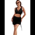 thumbnail image 2 of Conjunto de Bikini de Cintura Alta con Falda de Baño para Mujer, Color Negro, Talla L, 2 of 6