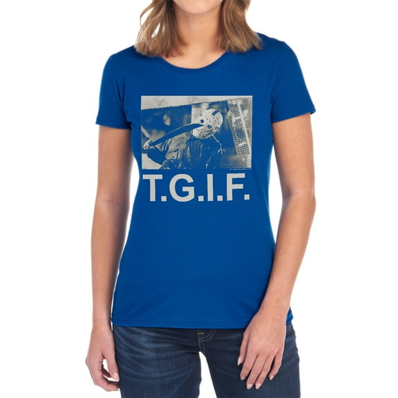Friday The 13Th TGIF Women's T Shirt, Royal, Medium