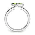 thumbnail image 2 of 925 Sterling Silver Stackable Expressions Peridot Double Heart Ring Size: 7; for Adults and Teens; for Women and Men, 2 of 5