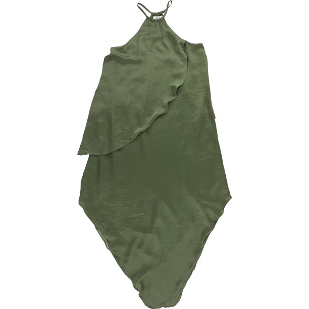 Vestido asimétrico drapeado bar III para mujer verde pequeño