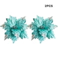 thumbnail image 4 of Advancent 2 piezas 25 cm brillo Poinsettia árbol de Navidad adornos de Navidad flores artificiales boda fiesta vacaciones Decoración del hogar rosa verde, 4 of 6