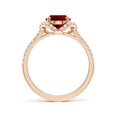thumbnail image 2 of ANGARA Classic Oval Lab Grown 2 Ct Ruby Couture Engagement Ring for Women in 14K Rose Gold (Size-9x7mm) | July Birthstone, Birthday, Anniversary, Jewelry Gift for Women | Lab-Grown Ruby Ring, 2 of 7