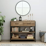 Homfa Console Table with Drawers, Rustic Hallway Table with Storage ...
