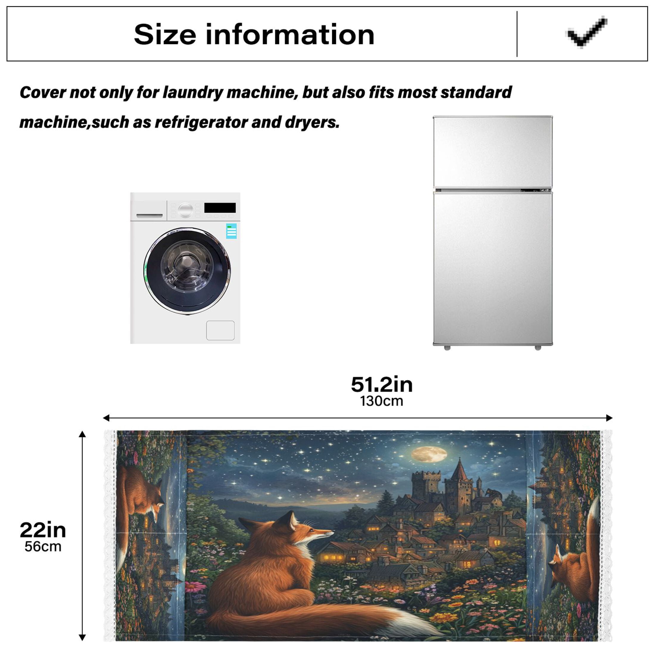 WOBOGO Red Fox Journey Washing Machine Cloth Dryer Refrigerator Top Cover Protective Non-Slip Mat For Kitchen Laundry