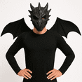 thumbnail image 7 of Nicky Bigs Novelties Gothic Black Bat Wings Unisex Strap-On Dragon Wings with Moldable Wire Halloween Cosplay Theater Costume Accessory One Size Fits Most with Elastic Straps, 7 of 7