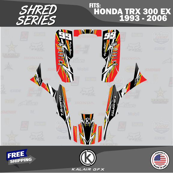 Kalair GFX Graphics Kit for Honda ATV TRX 300EX (1993-2006) Shred Series