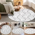 thumbnail image 5 of Small Round Rug 3Ft Washable Non-Slip, Black White Branches Circle Area Rugs for Living Room Bedroom, Vintage Art Farmhouse Indoor Floor Mats Carpet Runner for Home Decor, 5 of 8