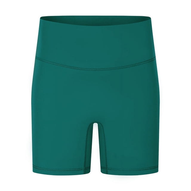 Pantalones cortos deportivos de cintura alta sin vergüenza para primavera y verano, pantalones cortos anti-caminar para correr, fitness, yoga desnudos