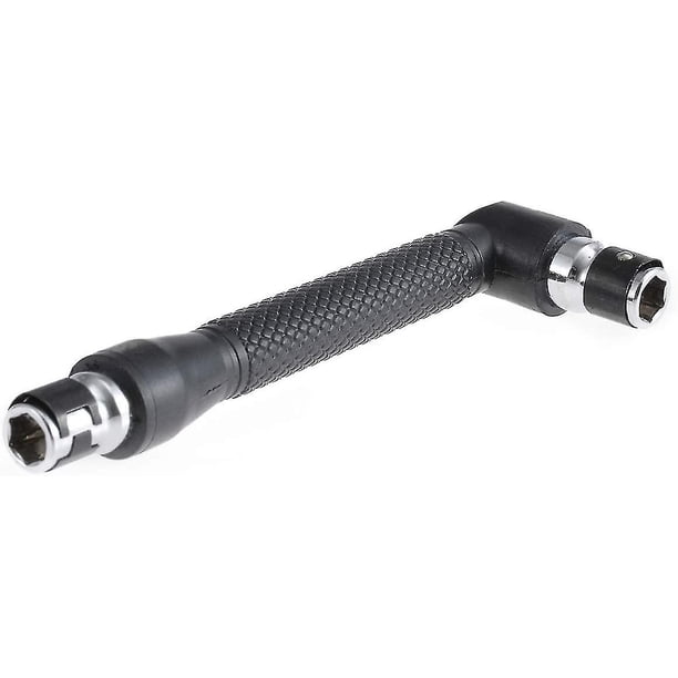 Juego de llaves de tubo en forma de L con destornillador y puntas, 1/4", mango de extensión en forma de L, hexagonal de doble cabeza