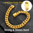 thumbnail image 6 of ChainsProMax Men Cuban Bracelet Chain 9mm Wide 7.5inch Gold Plated Chain Bracelet Men Steel Bracelet, 6 of 9