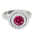 thumbnail image 3 of Mauli Jewels Rings for Women 1.85 Carat Diamond And Created Ruby Ring 4-prong 14k White Gold, 3 of 6