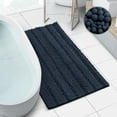 thumbnail image 1 of Clara Clark Bath Rug Chenille Bath Mat, Super Soft Absorbent Bathroom Rug Large, Navy, 1 of 10