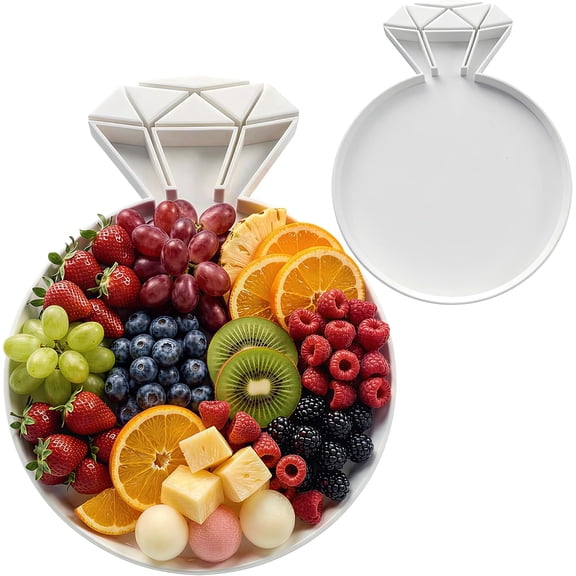 Ring Charcuterie Tray, 3D Printed Bridal Shower Wedding Dessert Snack Tray, Reusable Plastic