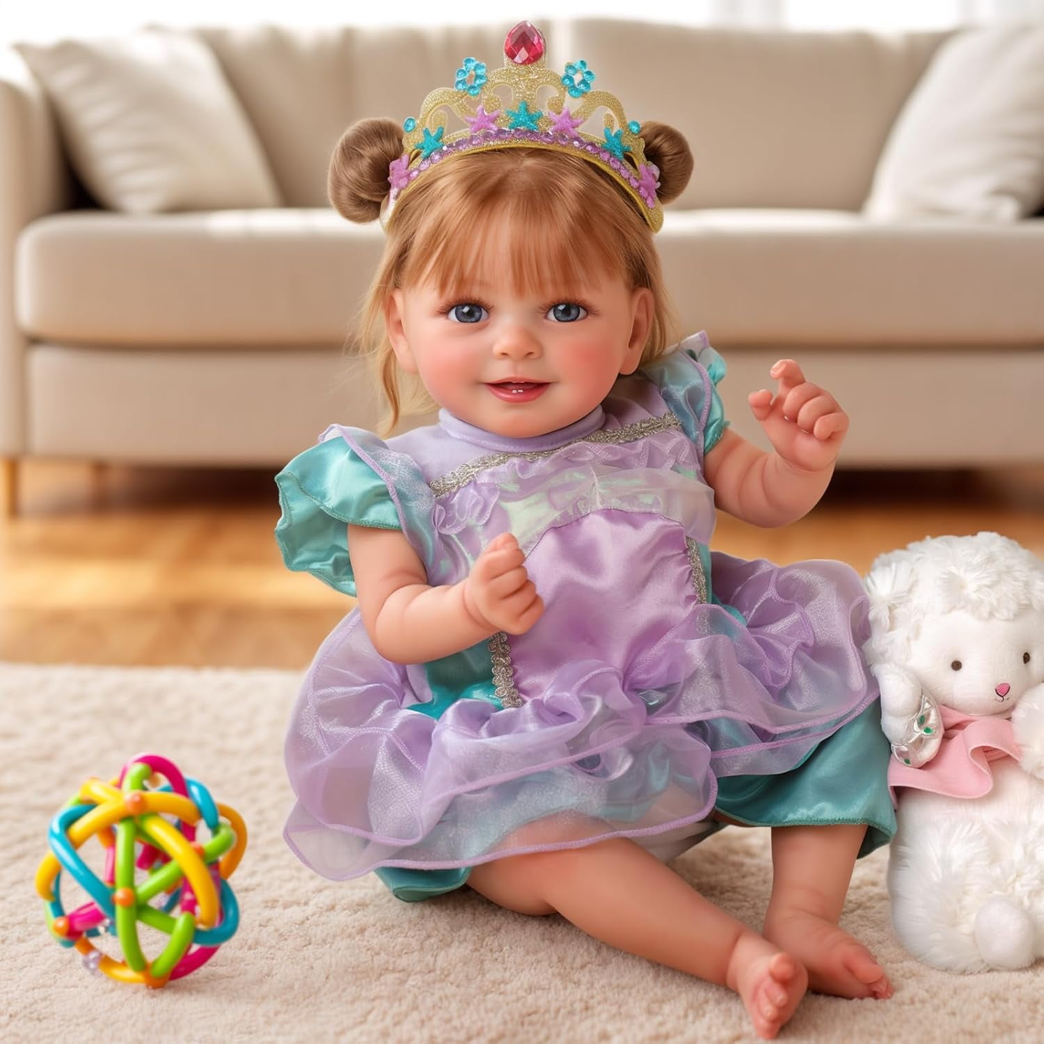 RSG Lifelike Reborn Baby Dolls 17 inch Newborn Baby Doll swith Soft Cloth Body Real Life Baby Dolls with Gift Box for Kids Age 3+