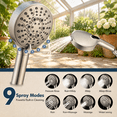 Filtered Shower Head With Handheld High 9 Spray Mode Showerhead Long ...