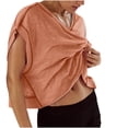 thumbnail image 1 of Tii.MM Women Short Sleeve Workout Shirts Open Back Tops Casual Color Block Yoga Athletic Gym Crop Running Tees, 1 of 7