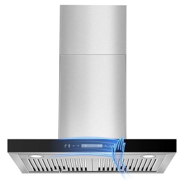 Campana extractora de montaje en pared JOEAONZ de 30 cm con 600 m³/h de acero inoxidable