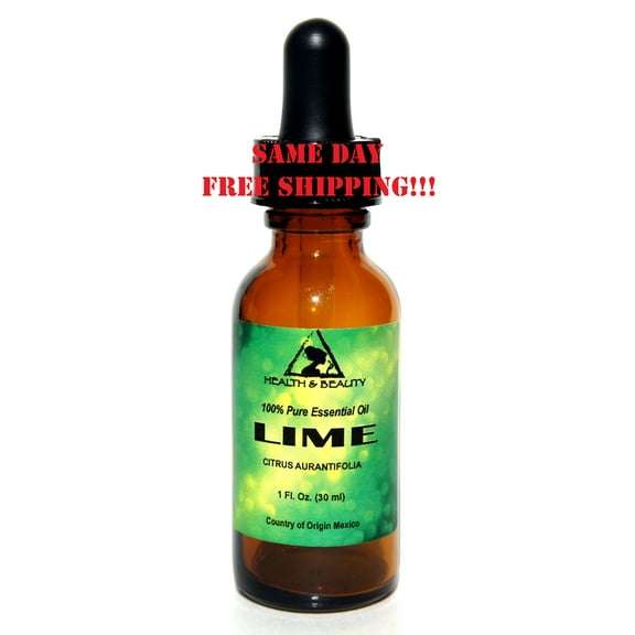 LIME ESSENTIAL OIL AROMATHERAPY 100% PURE NATURAL GLASS DROPPER 1.0 OZ, 30 ml
