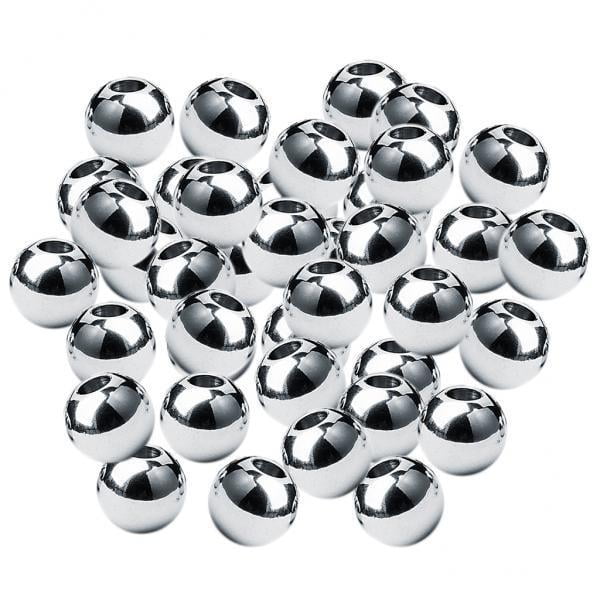 2x 50 Piezas de Sueltas Espaciador de Agujero Grande de material acero Inoxidable Plateado para Joyas Artesanías DIY Collares Pulseras 8mm perfecl Cuentas espaciadoras de acero inoxidable