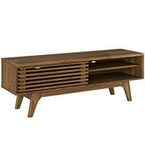 Allora Modern Wood TV Stand with Sliding Door for TVs up to 48" in Walnut