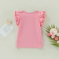 thumbnail image 6 of Toddler Newborn Baby Girl Short Flying Sleeve T Shirts Cotton Tee Tops Candy Color Shirt Summer Clothes 0-4 T, 6 of 7