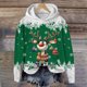 thumbnail image 2 of WILLBEST Sudadera con Capucha Oversize para Mujer, Estilo Casual, con Estampado Navideño de Ciervos con Cabeza Grande y Copos de Nieve, Cuello Redondo, Manga Larga y Diseño Ligero Grande, 2 of 4
