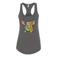 thumbnail image 3 of Wild Bobby, Dean Russo The Pig Animal Lover Ladies Racerback Tank Top, Dark Grey, Small, 3 of 6