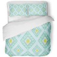 thumbnail image 1 of Juego de Ropa de Cama de 3 Piezas ABPHQTO Funda nórdica moderna Verano 2 fundas de almohada color Verde Pastel Azul Amarillo, 1 of 1