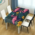thumbnail image 4 of Yayeee Tablecloths 54" x 54" Rectangle Wrinkle Resistant Party Table Cover, Yellow Floral Flamingo, 4 of 8