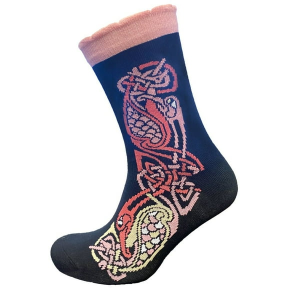 Book of Kells Black and Pink Celtic Knot Ladies Socks
