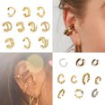 thumbnail image 4 of US 10 Pack Helix Non Piercing Gold Earrings Cuff Clip on Cartilage Earrings, 4 of 5