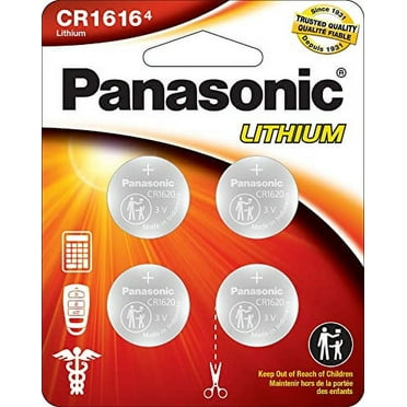 Panasonic CR1616 3.0 Volt Long Lasting Lithium Coin Cell Batteries in Child Resistant, Standards Based Packaging, 4-Battery Pack