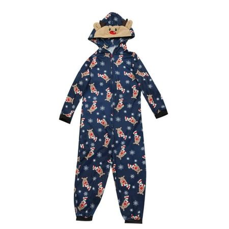 

New Cute Fashion Christmas Hooded Print Family European And American Pajamas Parent-child Jumpsuit Dad Hot6s4487654